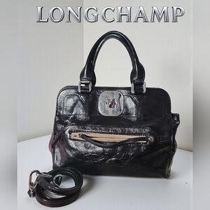 LONGCHAMP Gatsby Satchel/ Crossbody Bag EUC Patent Leather Vintage